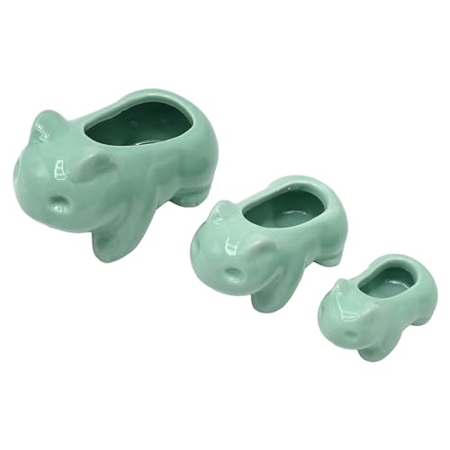 ZUDKSUY 3PCS Succulent Pots Mini Cute Animal Flower Pot Green Small Flower Pot Suitable for Potted Cactus Flowers Succulent Planting Also Home Decoration Crafts Gifts