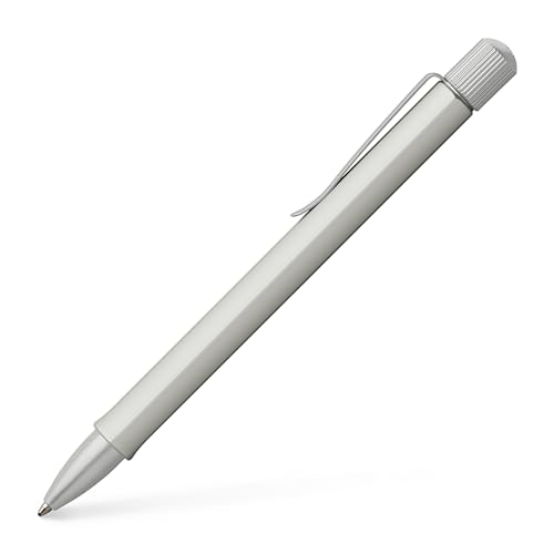 Con pratica clip in metallo; Faber-Castell Penna a sfera Hexo argento matt