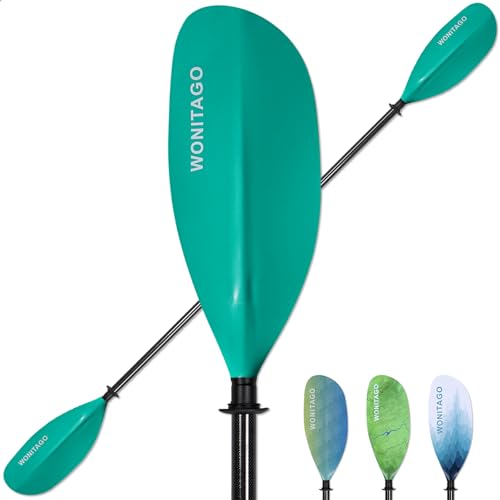 WONITAGO Kayak Paddle Carbon Fiber Shaft and Reinforced Nylon Blade, Adjustable Kayaking Oars...