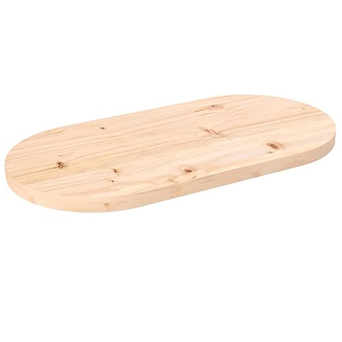 vidaXL Tablero de Mesa Ovalado Madera Maciza de Pino 80x40x2,5 cm