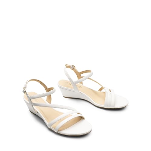 Image of DREAM PAIRS Strappy Wrapped Dressy Wedge Sandals, Comfortable Ankle Strap Open Toe Evening Dress Wedding Dance Summer Shoes