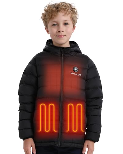 Venustas Kids Heated Jacket with Battery Pack, Boys Lightweight Electric Heated Coat