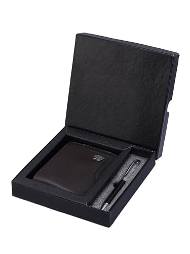 Image of ZEVORA 2 in 1 Gift Combo Set for Men - Leather Wallet with Pen - Gift Box for Birthday, Anniversary, Corporate & Festive Gifting