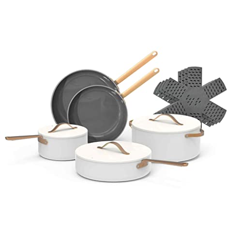 SYGZMY Hermoso Juego de Utensilios de Cocina antiadherentes de cerámica de 12 Piezas