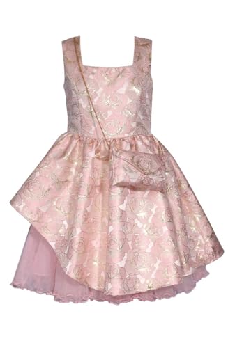 Bonnie Jean Girls 7-16 Metallic Floral Jacquard Tulle Dress