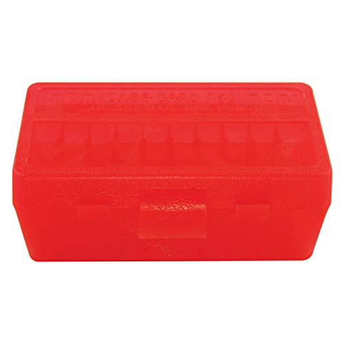 MTM Plastic Ammo Box, Clear RED 50 Round 38/357 (4)