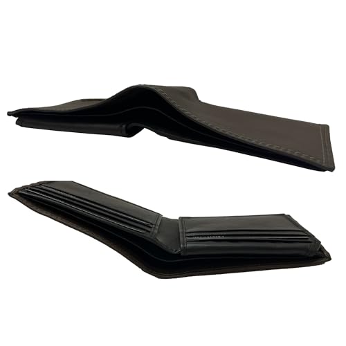 RIVET & BURR Genuine Leather Bifold Wallet for Men with RFID Blocking – Double-Stitched Slim Wallet Gift Set with Keychain, Vanity Tray & Gift Box (Brown)4