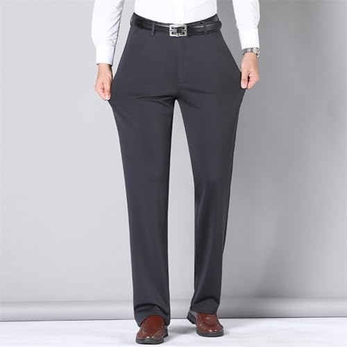 Mens Ice Silk Suit Pants, High Waist Ice Silk Slim Fit Anti-Wrinkle Lightweight Business Suit Pants Expandable Waist4