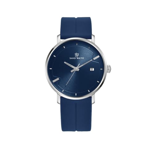 Image of Analog Watch for Men with Silicone Band | Magnetic Lock Strap | Japanese Quartz Movement | Water Resistant | Formal & Casual Wristwatch Gift