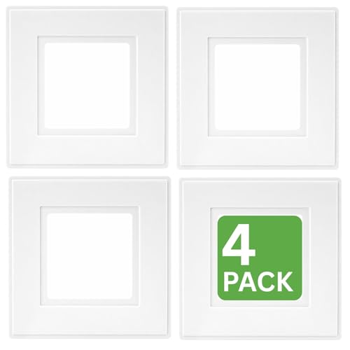 Light Switch Surround Cover Plate White Finger Plates for Single Switches and 1-Gang Sockets Pack of 4