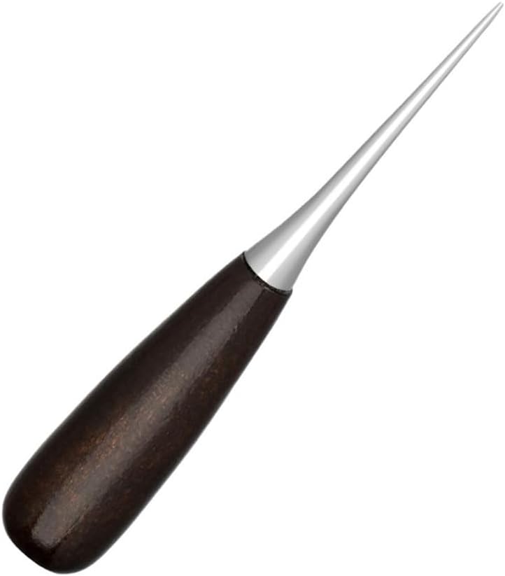 10Pcs Professional Leather Punching Tool Wood Handle Leather Sewing Awl Tool