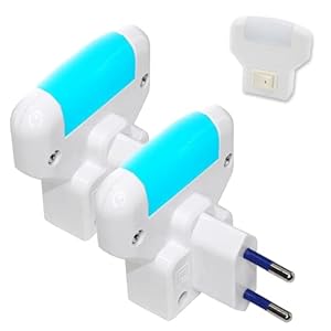 Veilleuses LED Bleu Doux Fishtec - Lot de 2 (Occasion Comme Neuf)