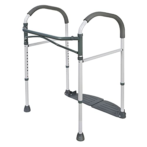 Folding Toilet Handrails Safety Frame - 20" Bathroom Grab Bars #TOP1