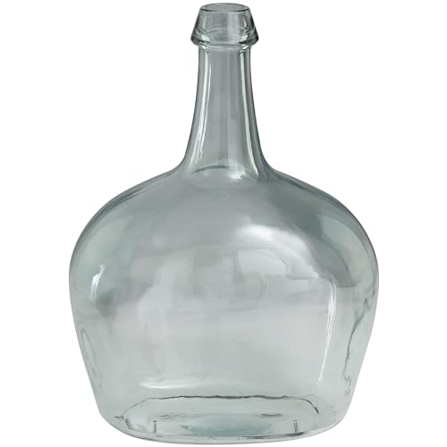 Deco 79 Recycled Glass Handmade Spanish Bottle Vase 11 x 8 x 15 Clear