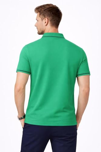Image of Mens Pique Polo T-Shirt | Cotton Rich, Smart Fit Polo with Embroidered Logo | Casual & Sports Wear | Polo T-Shirt for Men