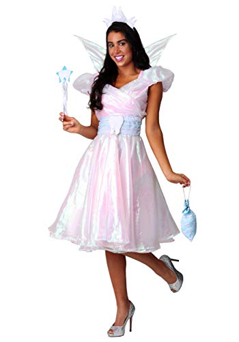 Womens Tooth Fairy Costume whimsical Tooth Fairy Dress With Attached Wings Tooth Headband Wand And Tooth Drawstring Bag