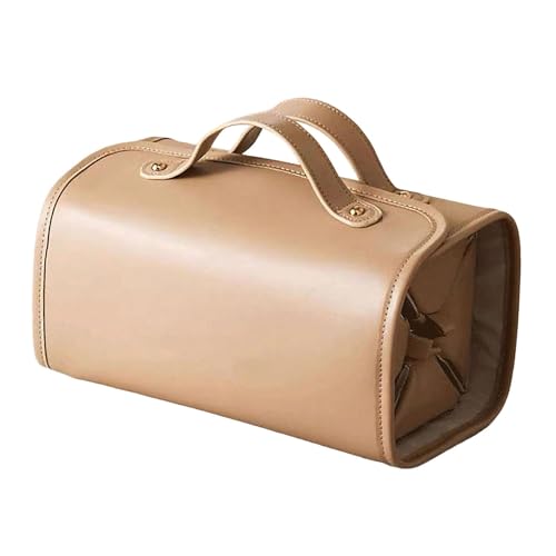 B Baosity 女性用メイクアップオーガナイザー コスメポーチ 防塵トイレタリーバッグ 旅行用コスメバッグ 旅行用化粧品, 茶色