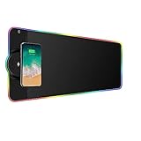 RGB Mousepad Gaming Wireless Charging 15W Made with Highly Durable Natural Rubber Desk pad Large | W