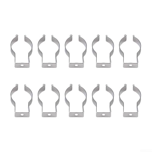 Lot de 10 pinces à ressort en acier inoxydable 304 pour organiser les outils, tuyaux, balais, brosses et râteaux dans le garage et l'atelier (25 mm)