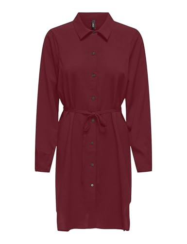 ONLY Onlnova Life Elite L/S Shirt Dress, Cabernet, M Donna