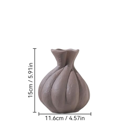 Petit vase en céramique gris pour meuble TV et compositions - 3