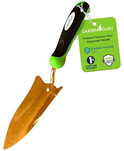 Garden Guru Titanium Transplanter Trowel Shovel - Rust Resistant...