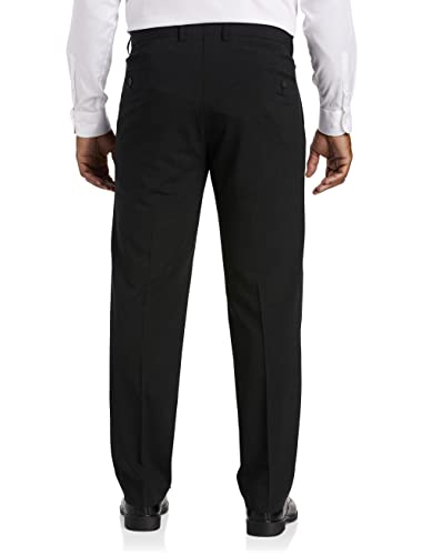 Oak Hill by DXL Men's Big and Tall Waist-Relaxer Pleated Suit Pants Charcoal 52 x 302