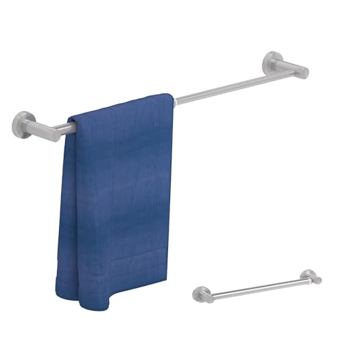 HOMOTEK Toallero Ajustable para Toallas de baño de 14 a 24.5 Pulgadas, toallero de Montaje en Pared, Gancho para Colgar Toallas para baño, Cocina (Paquete de 1, Acero Inoxidable Cepillado)