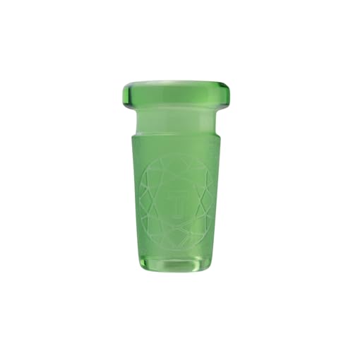 Image of Terporium Borosilicate Glass Reduction Adapter (Single) | Laboratory Glassware Connector | 14mm Male to 10mm Female Scientific Glass Adapter Lab Glassware | Green