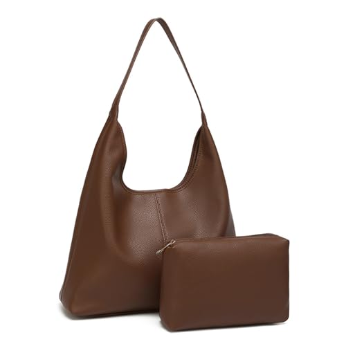 Sac à main en cuir véritable élégant et son grand cabas assorti pour femme