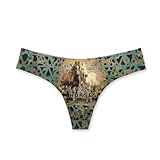 Poetesant Just A Girl Who Loves Horses T-Back Thongs for Women Aztec Low Waist Thong Pack Boho Triangle Seamless Panties Vintage G-String Thongs No Show-M