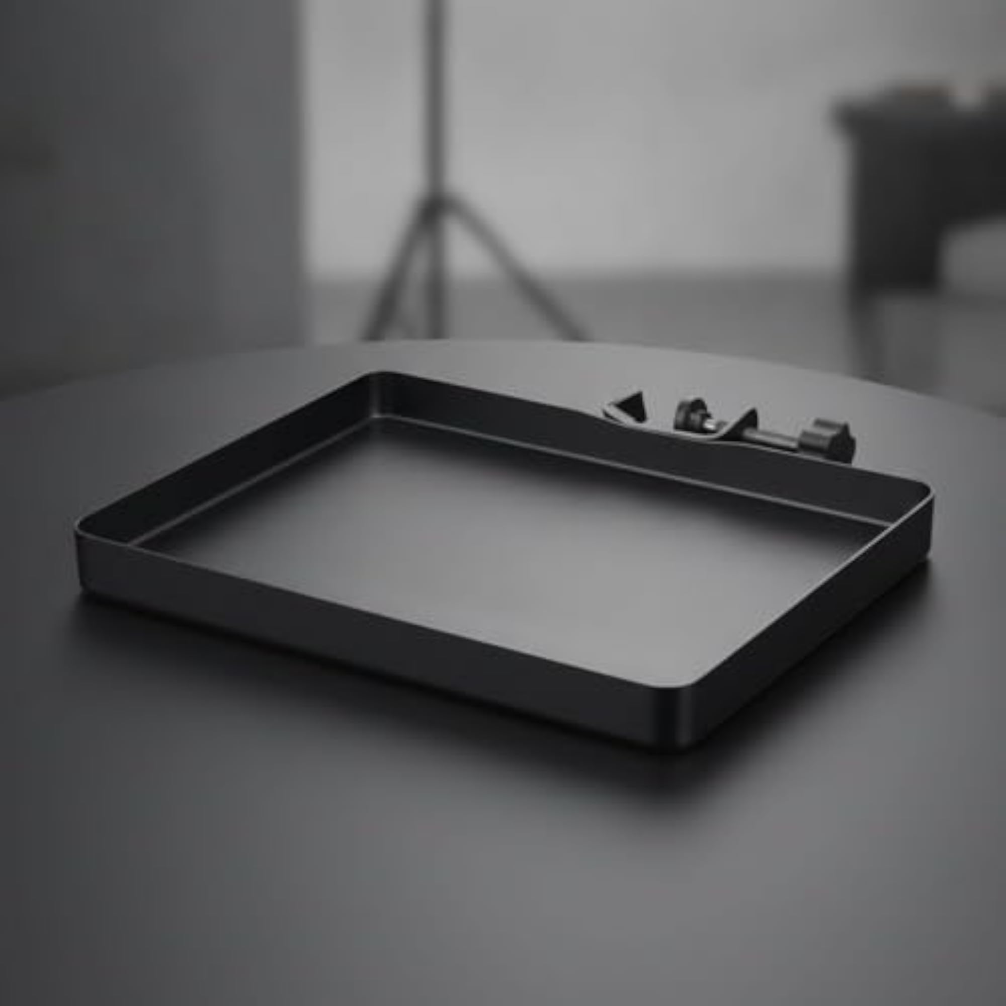 Matte Black Clamp-on Tray Shelf Raised-Edge