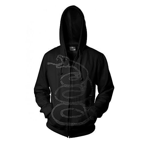 Sweat Metallica Black Album zippé sweat-shirt à capuche délavé Probity Merch taille S