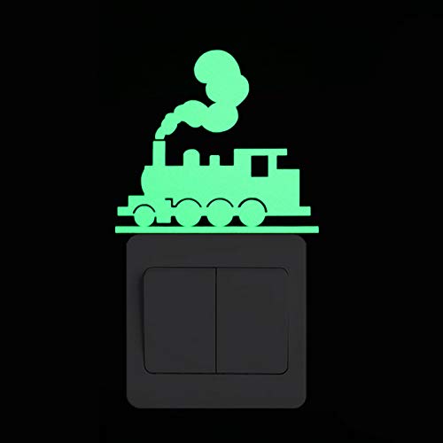 Gadgets wrap Railway car Sticker on the wall Switch Kids Room DIY Decoration Glow in the Dark Train Sticker Traffic Pattern Luminous Sticker Toy Review India (Iknoor World )