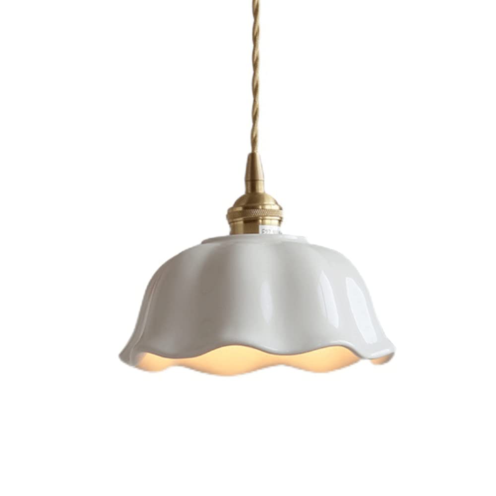 GBARAN Medieval Retro Style Ceramic Pendant Lamp, E27 Light Source Single-head Hanging Light, Flush Mount Installed Chandelier, Indoor Home Decoration Ceiling Lighting