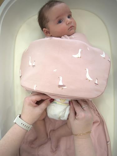 Image of GUNAMUNA Baby Swaddle Sleep Sack, Ultra-Soft Fabric, WONDERZiP for Easy Changes, Arms In or Out, 0.5 TOG