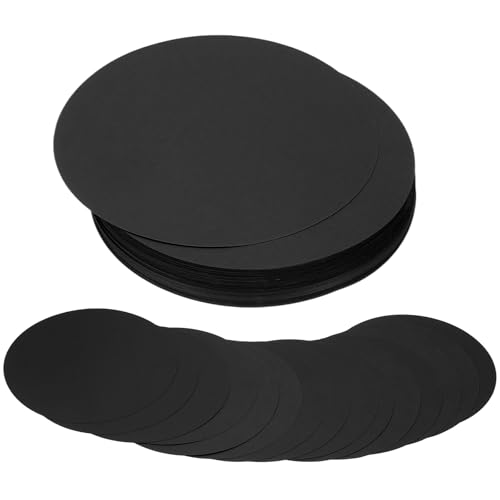 Formes rondes pour projets DIY et loisirs créatifs PATIKIL, 100 ronds découpés en papier noir 6" 200gsm