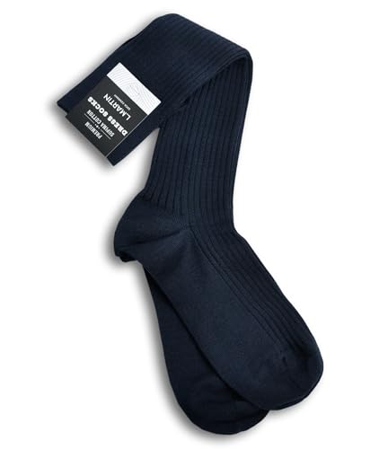 L.Martin Men Women Classic Long Over the Calf Dress Socks – 100% X 3 Pima Cotton3