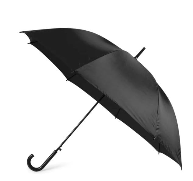 Genérico Paraguas Resistente- Envio 24 h - Alta Categoría - Negro con puño - Paraguas Resistente - Antiviento - Poliester (105, Meslop)