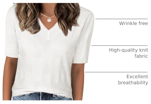 Image of Ninedaily Women's Tops Short Sleeve Sweater Knit T-Shirts Dressy Casual Blouses