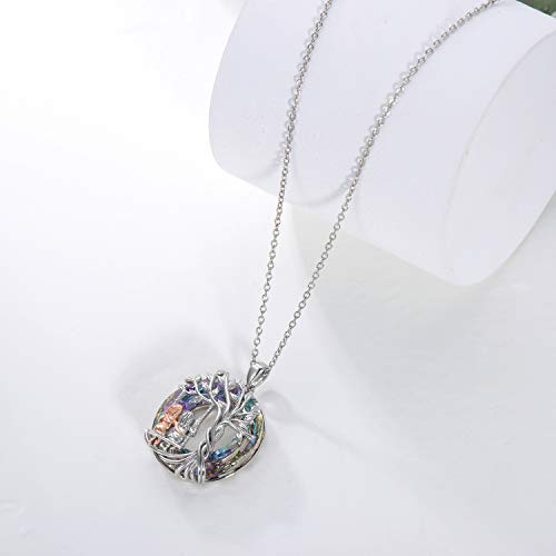 TOUPOP Sister Gifts from Sister 925 Sterling Silver Tree of Life Sisters Necklace Crystal Jewelry Birthday Christmas Gifts for Women Daughter Friends3