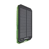 Power Bank Solare 10000mAh, Batteria Portatile con LED e Bussola, 2 Porte USB, Ricarica di...