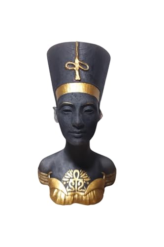 Lámpara LED Egipcia con Figuras de Dioses Egipcios - Hecha a Mano en Resina 3D con Acabado en Oro - Decoración Mística y Elegante para el Hogar GOGU3DCREATIONS (Nefertiti)