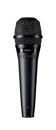 Shure PGA57 Dynamic Microphone - Professional Quality Instrument Mic with Cardioid Pick-up Pattern, 3-in XLR Connector, 15' XLR-to-XLR Cable, Stand Adapter and Zipper Pouch, (PGA57-XLR)