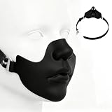 BDSM Knebel mit Zungenfixierung, verstellbarer Ball Gag Mundspreizer für Bondage Training, Silikon SM Mundknebel für Paare, Fetisch BDSM Spielzeug für Sklave & Sklavin