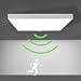 Produktbild INNOVATE LED Deckenleuchte mit Bewegungsmelder 22cm I Wandleuchte modern Wandlampe mit Bewegungsmelder 18Watt I Deckenleuchte flach Bewegungssensor I LED Lampe Flur I Deckenlampe eckig weiss