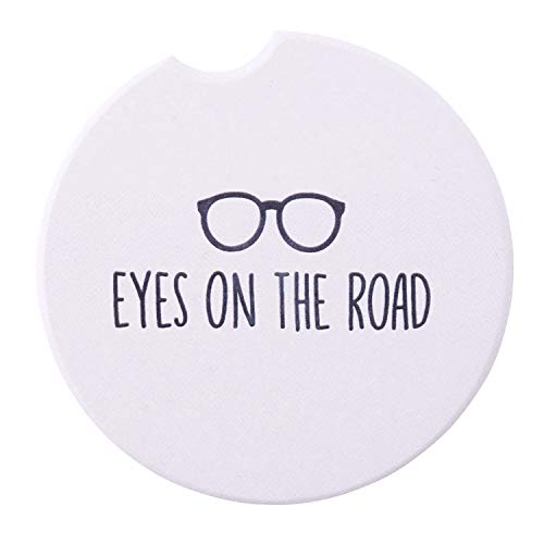 Eyes On The Road Glasses Black and White 3 x 3 Absorbent Ceramic