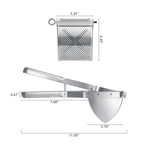 Potato Ricer, Sopito Stainless Steel Potato Masher for Commercial and Home Use, Black