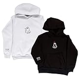GodLover Custom Couple Embroidered Sweatshirt - Matching Hoodies for Couples, Cute Sheet Ghost Halloween Sweatshirt, Initial On Sleeve, Gifts for Couples, Valentines Day, Boyfriend, Girlfriend