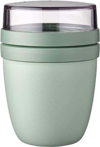 Mepal - Lunchpot Ellipse - Nordic Sage – 500 ml praktischer Reisebecher, Joghurtbecher, To go Becher – Geeignet für Tiefkühler, Mikrowelle und Spülmaschine, 700 ml